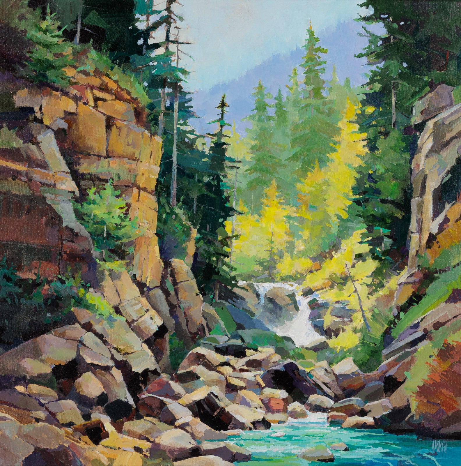 Distant Waterfall