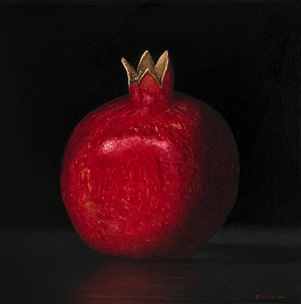 Food & Wine “Pom” by Joanne Helman – oil on canvas.