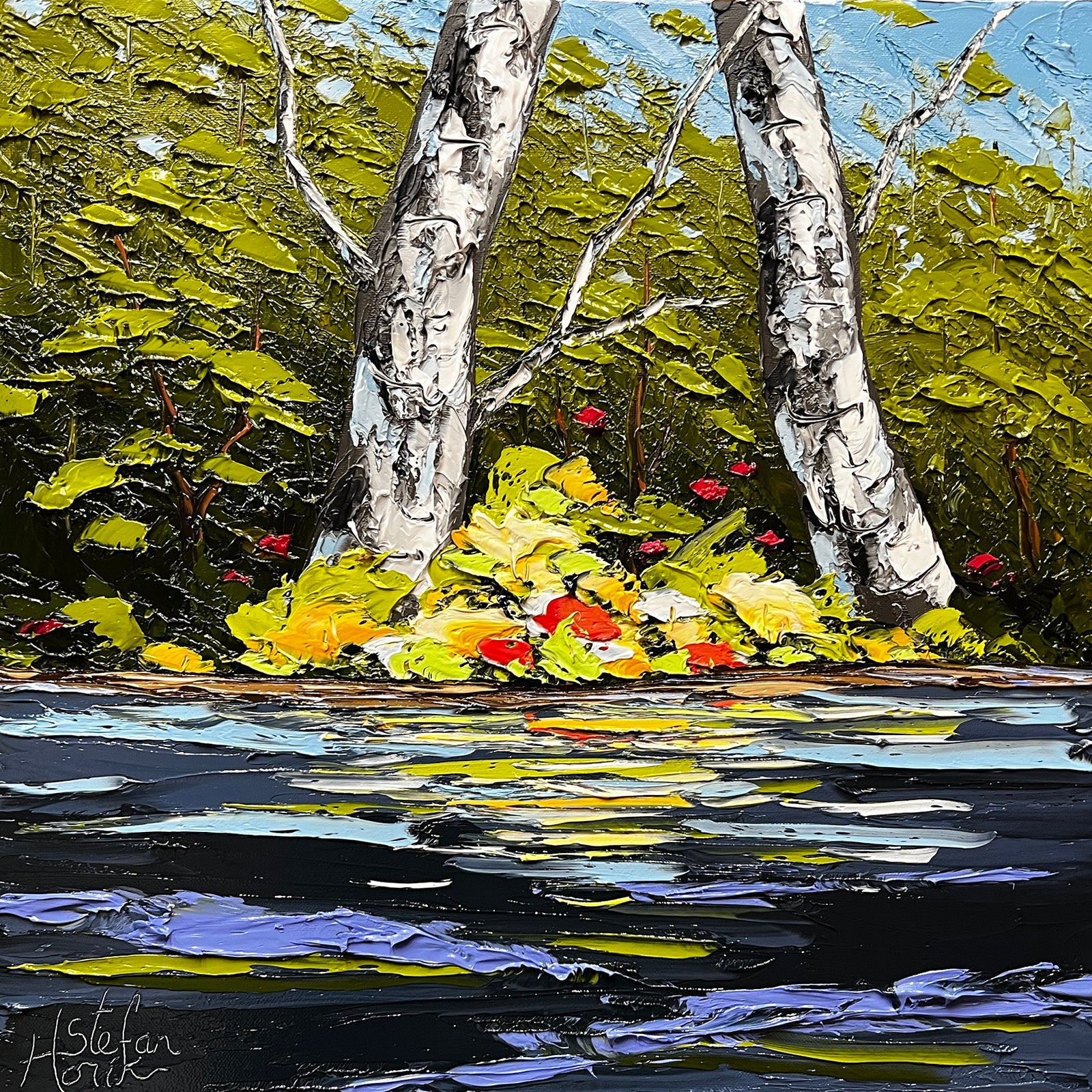Landscape “Light On The River” by Stefan Horik – oil on canvas.