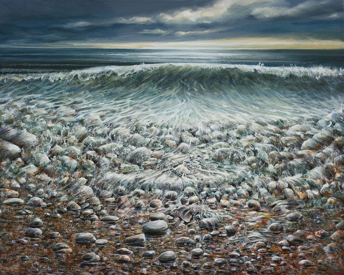 Seascape & Water “Humber Shore” by Elva Hook – acrylic on canvas.