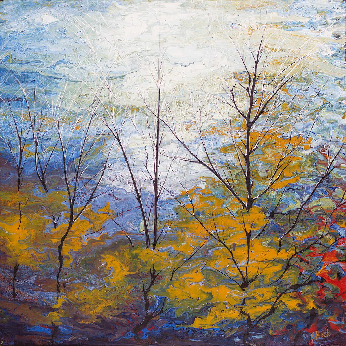 Landscape “High Park Sky” by Elva Hook – acrylic on canvas.