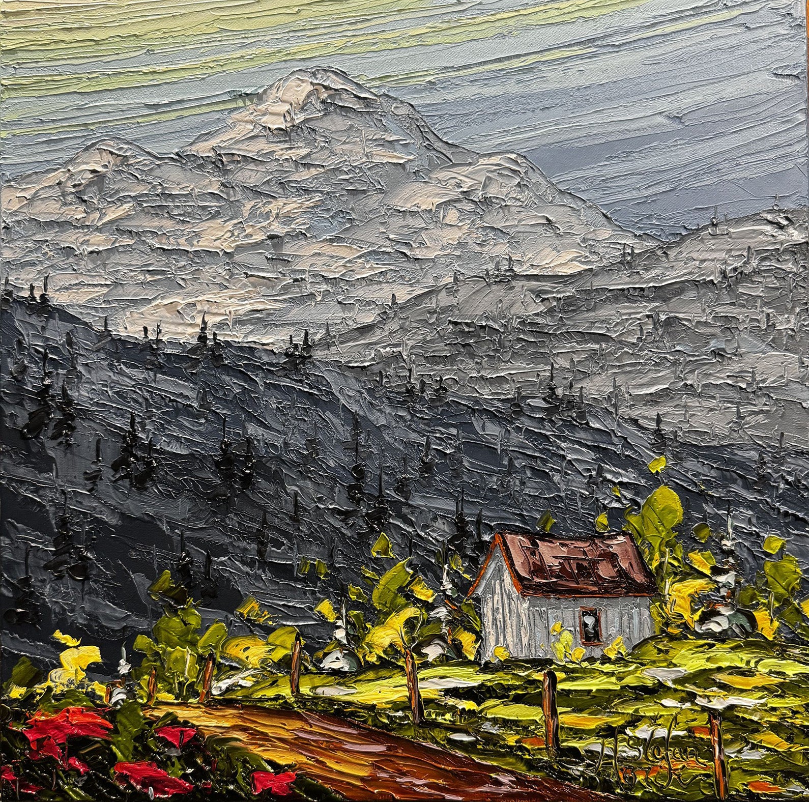 Landscape “Back Road To The Mountain” by Stefan Horik – oil on canvas.