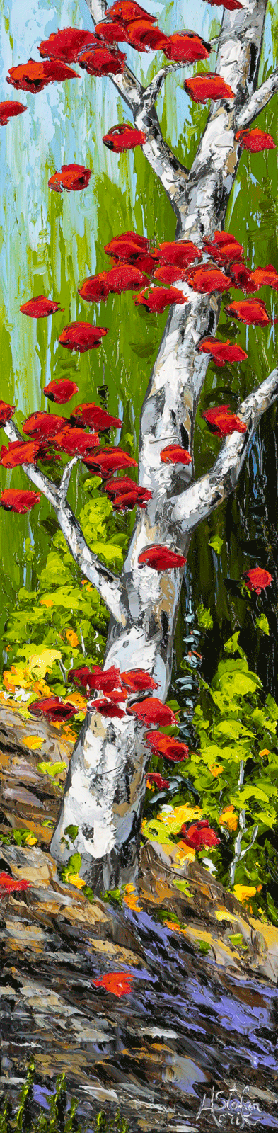Landscape “Standing On A Cliff” by Stefan Horik – oil on canvas.