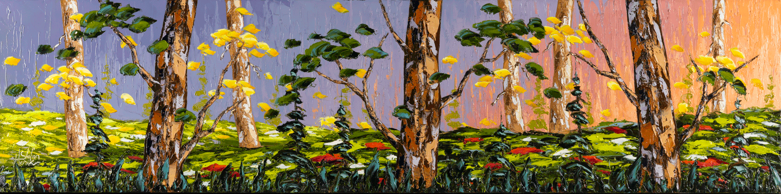 Landscape “Bright Sunrise” by Stefan Horik – oil on canvas.