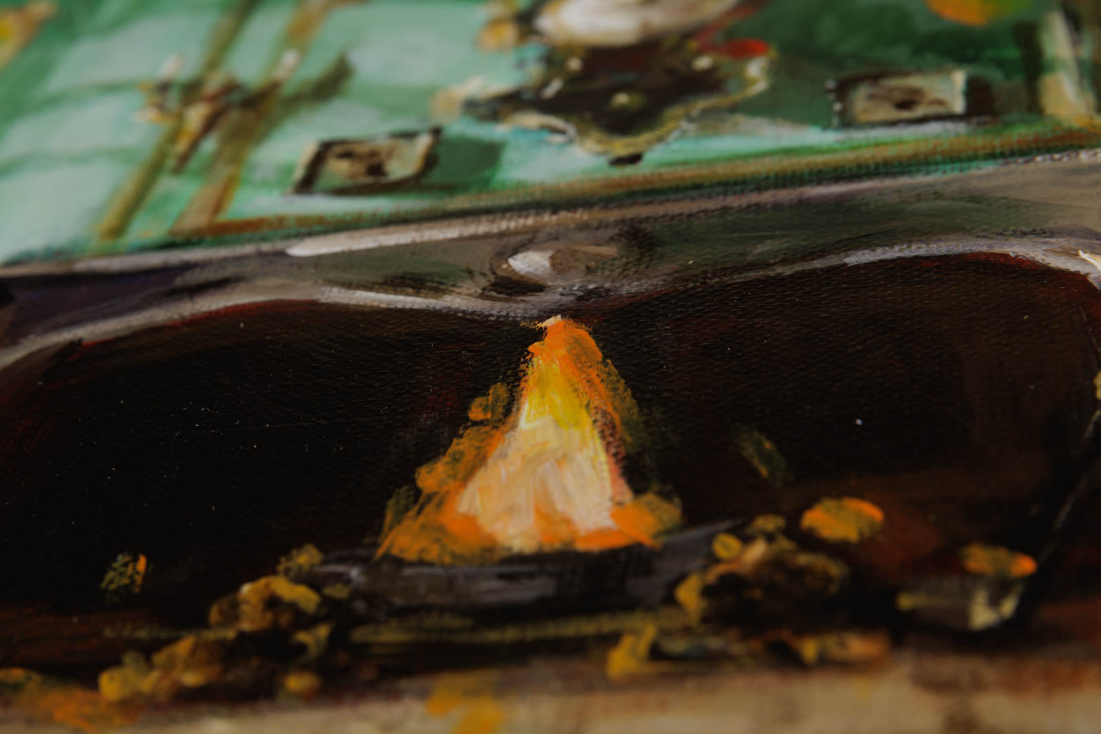 Black Clock On Green Wall