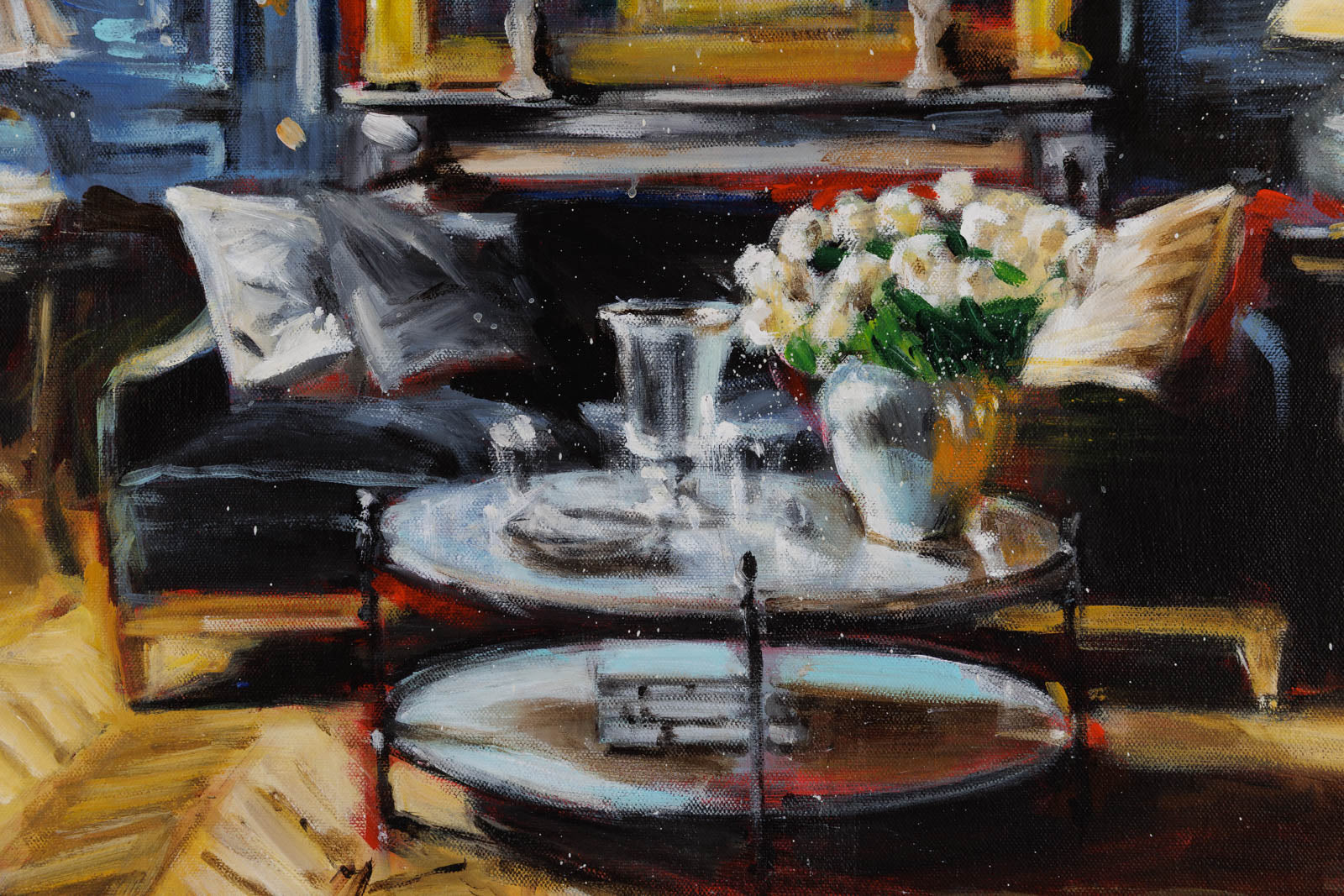 Large Mirror & Two Lamps