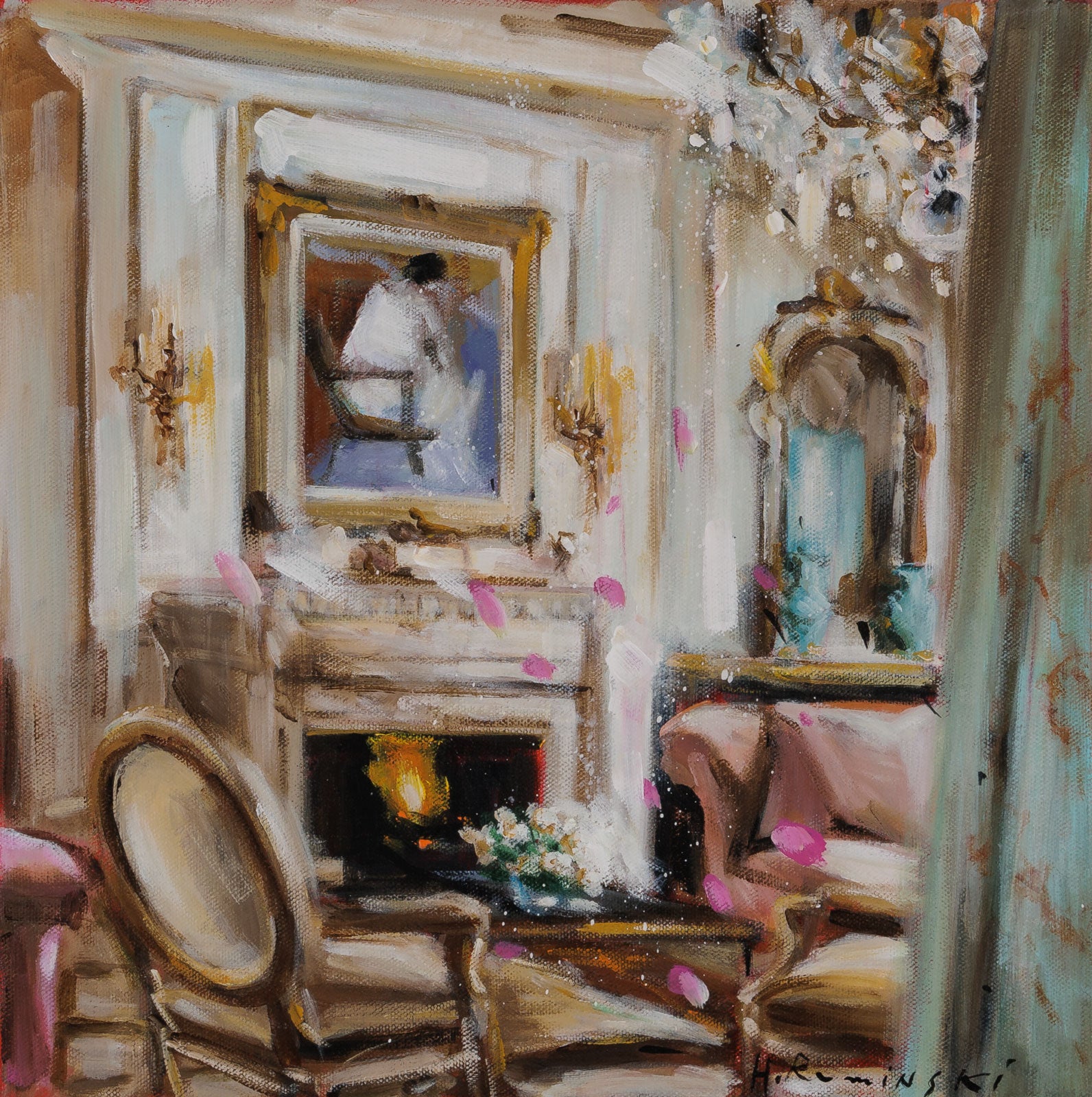 Sitting room With Modern Painting