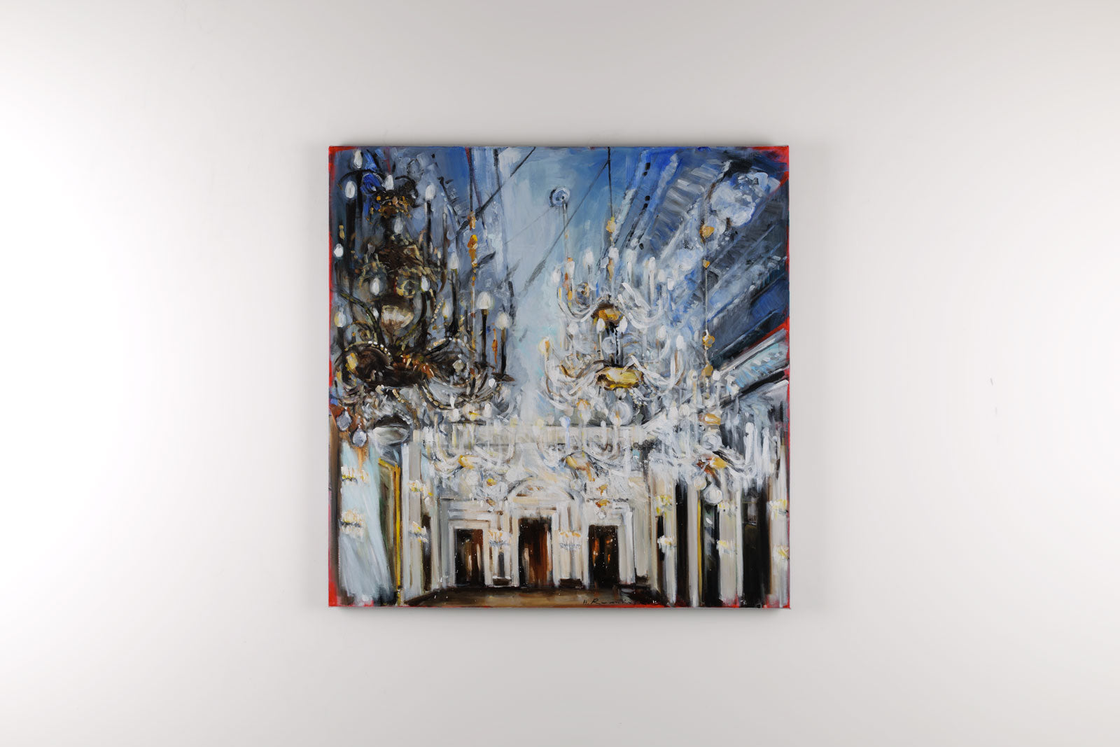 White Ballroom & Black Chandelier