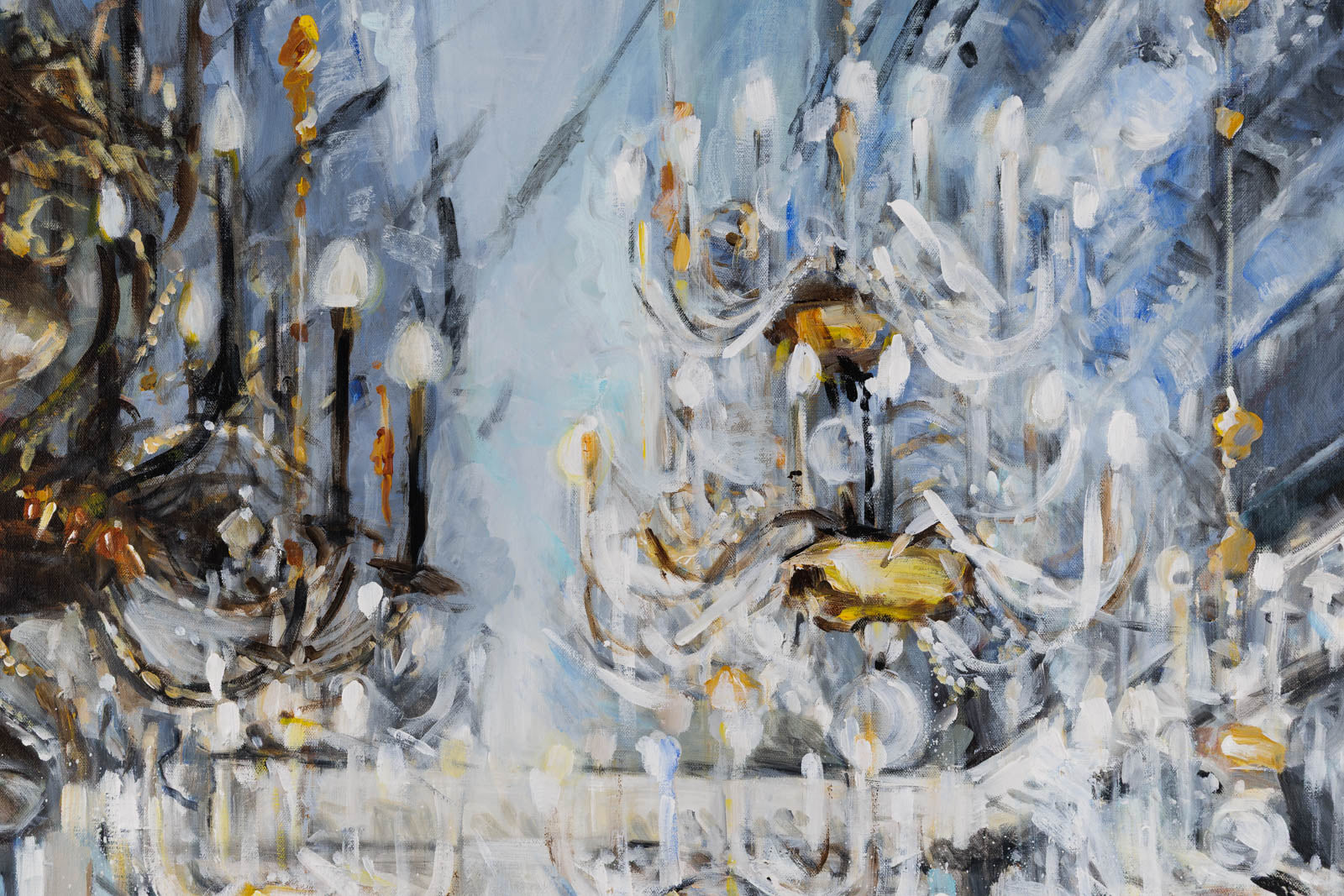 White Ballroom & Black Chandelier