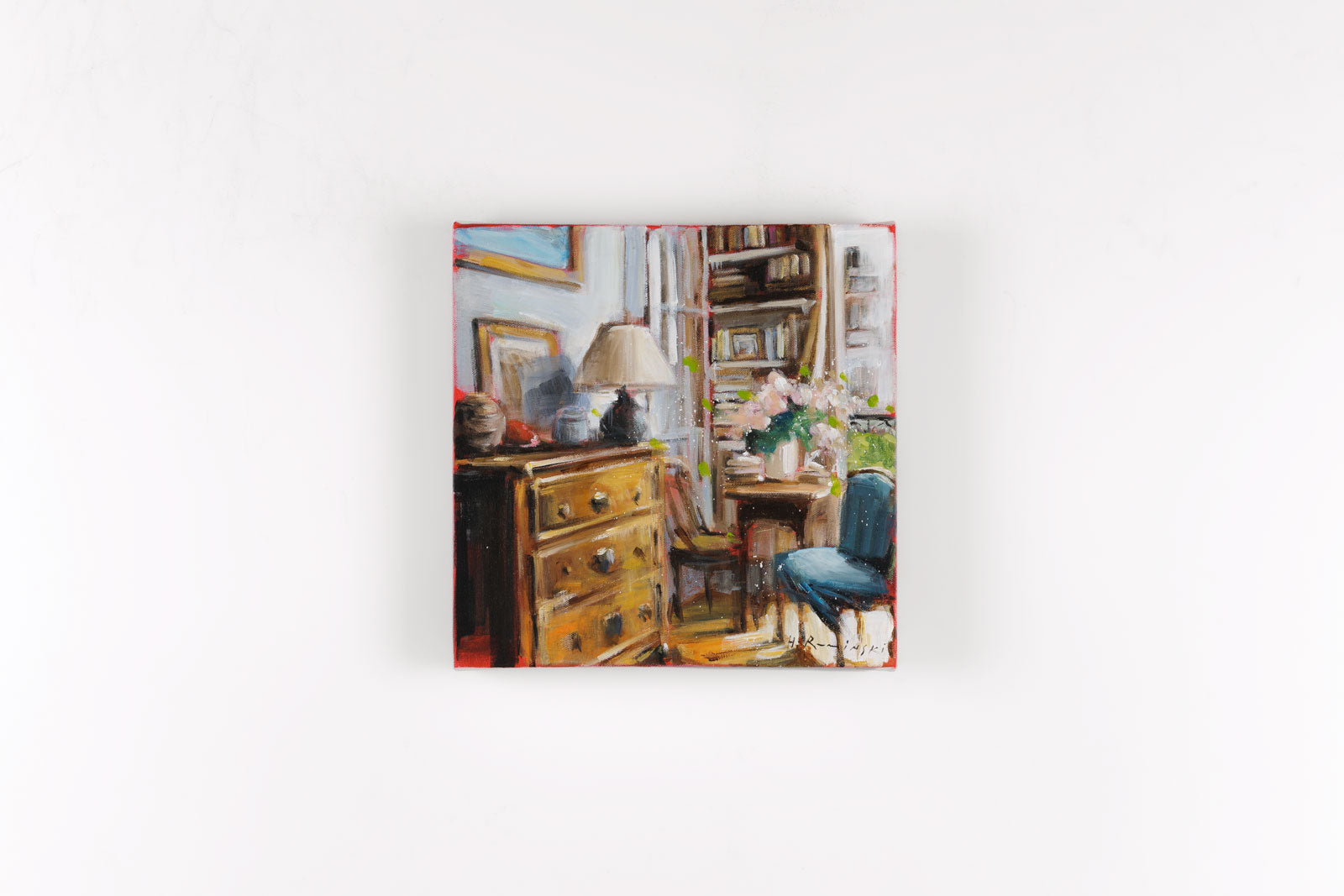 Hanna Ruminski, "Small Parisian Apartment With French Cabinet," detail view, Acrylic on Canvas