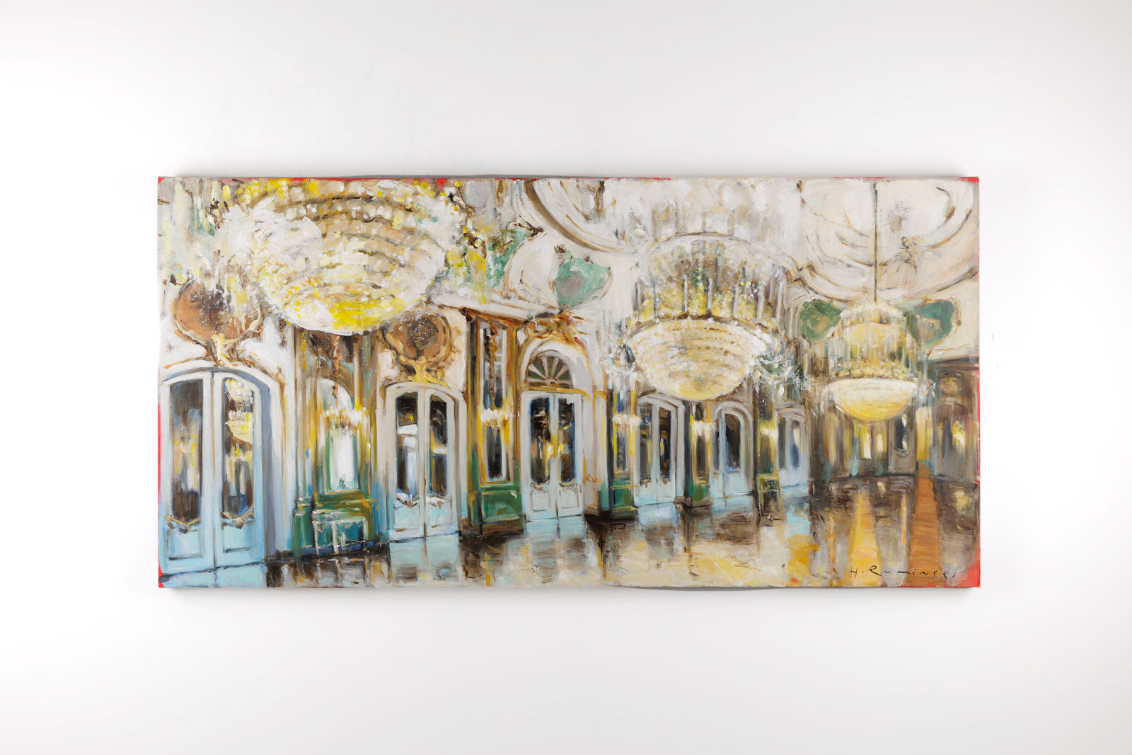 Hanna Ruminski, "Queluz Palace Grand Hall," detail view, Acrylic on Canvas