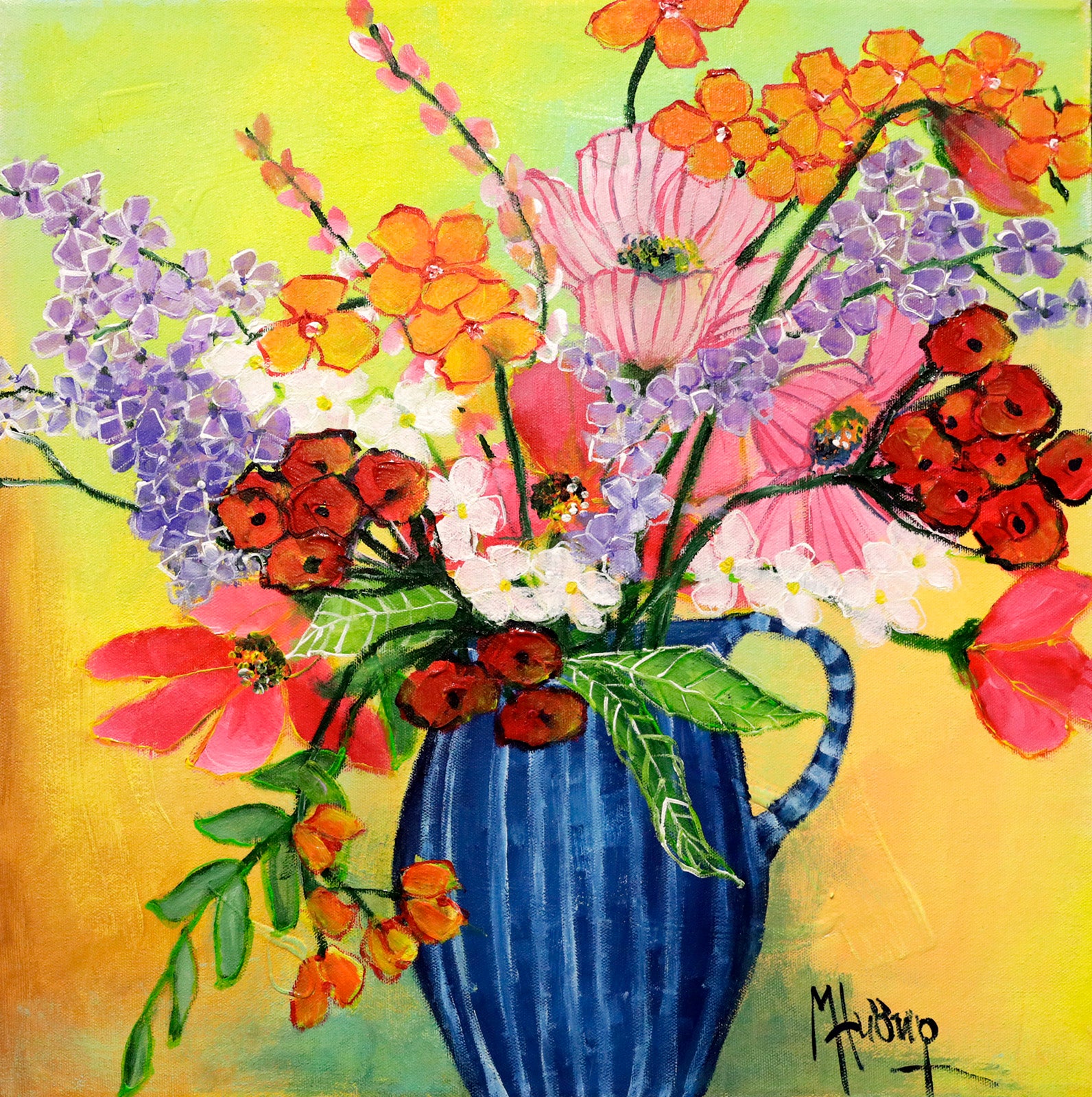 Floral “Le Bouquet Garni” by Patricia Huong – acrylic on canvas.