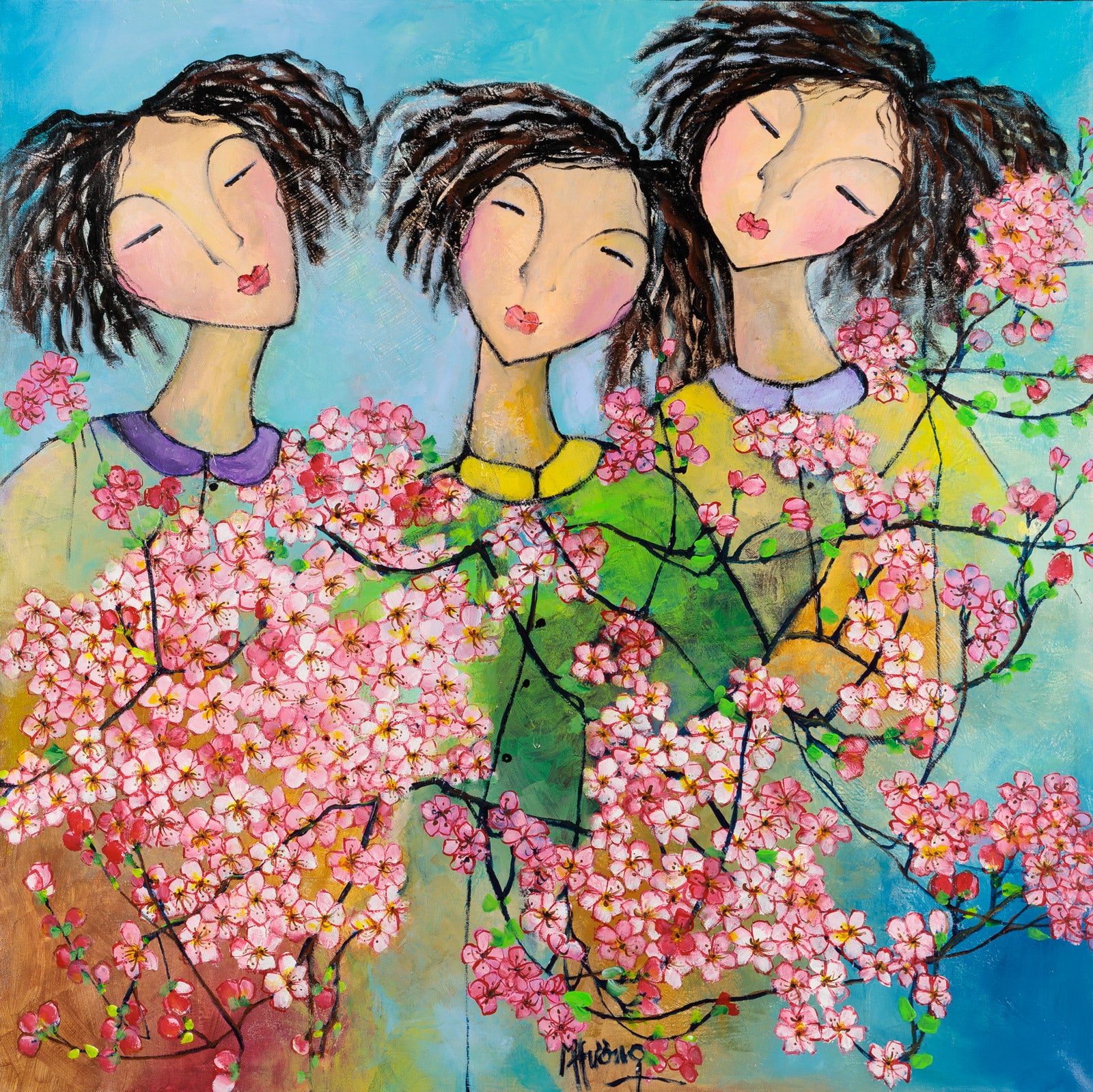 Figurative “As I Think Of You” by Patricia Huong – acrylic on canvas.