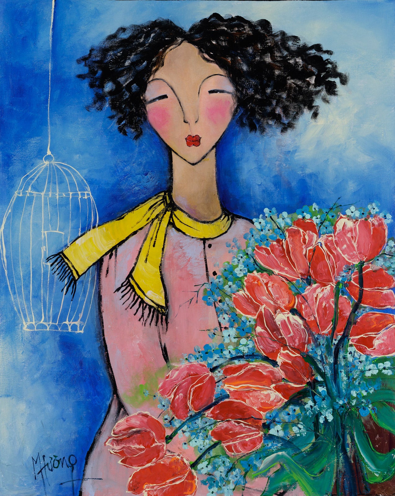 Figurative “The Tulips” by Patricia Huong – acrylic on canvas.