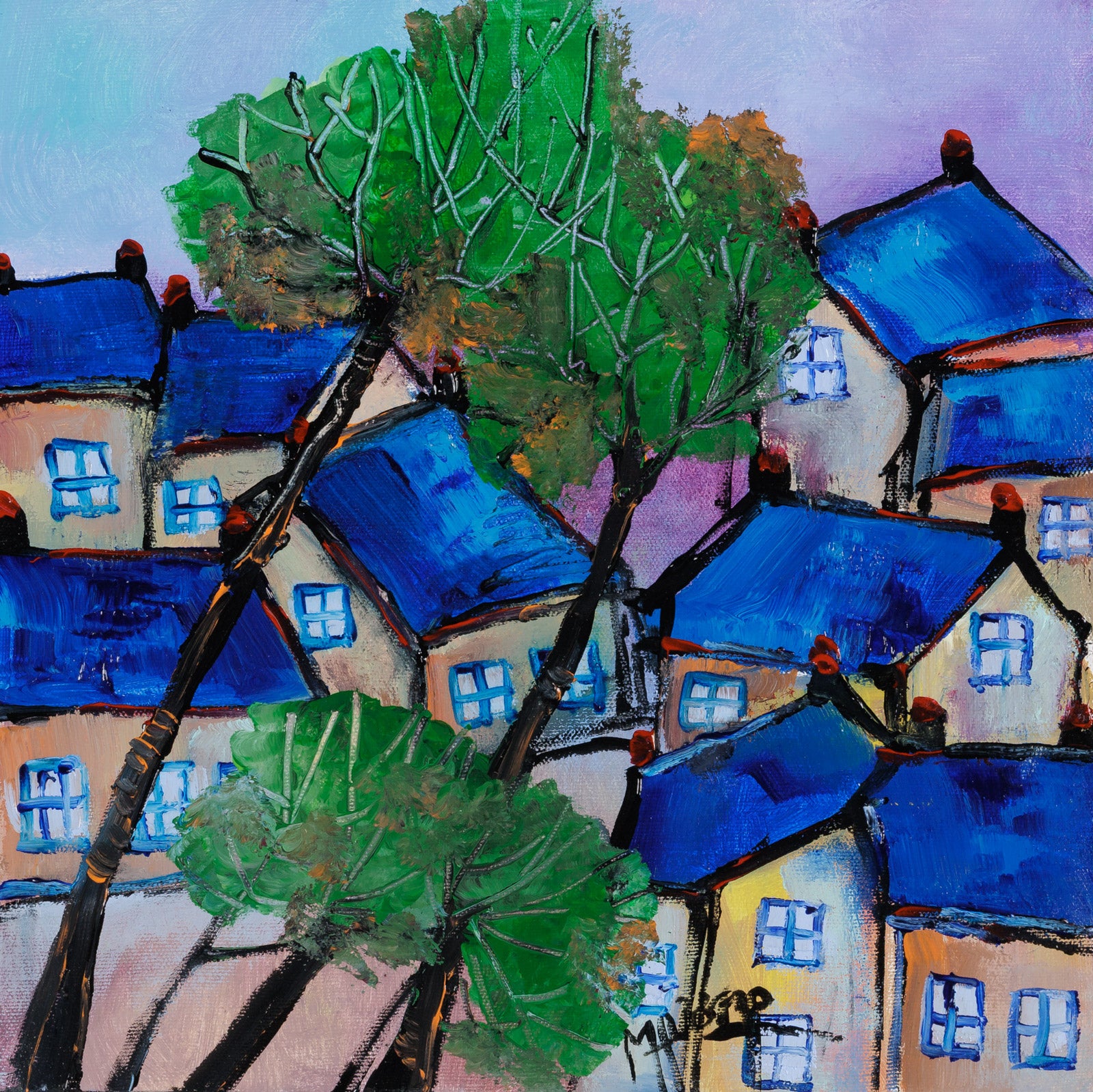 Landscape “Over There, Behind The Trees” by Patricia Huong – acrylic on canvas.