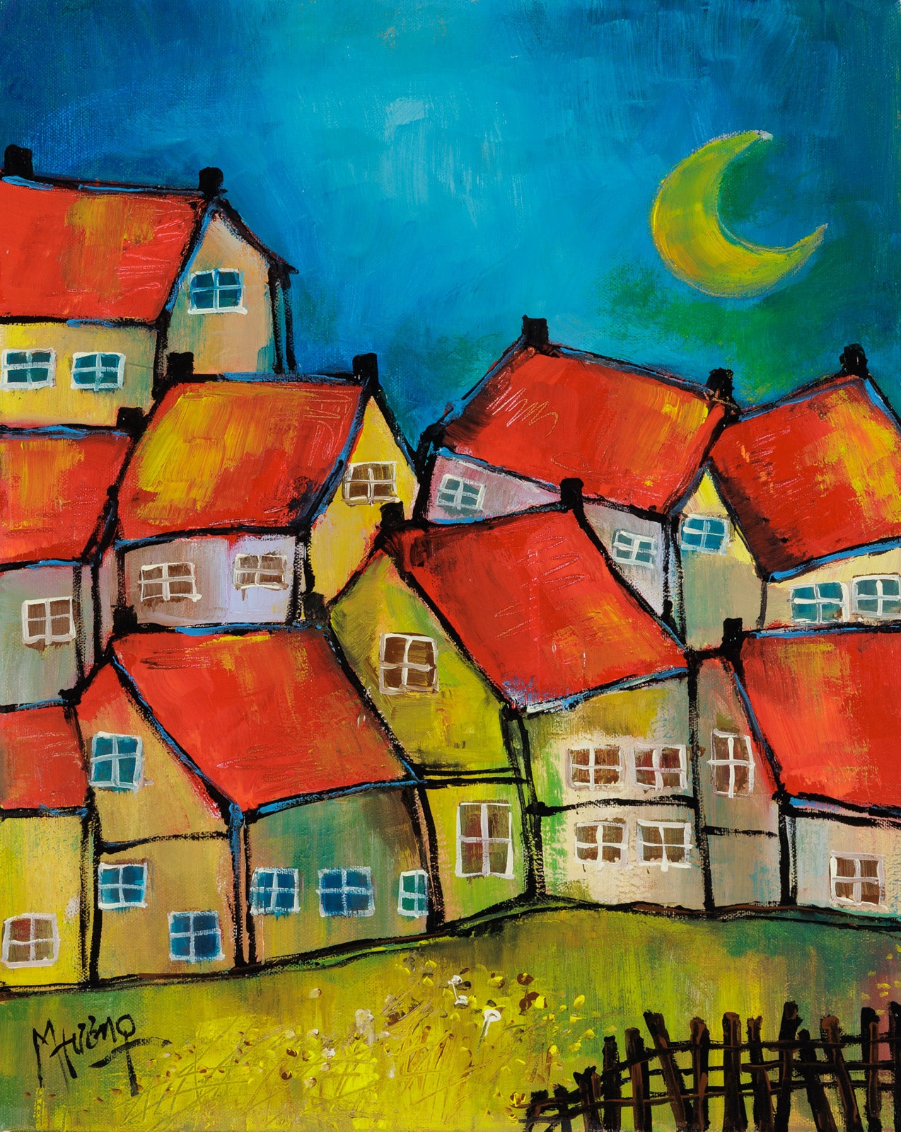 Landscape “La Petite Lune” by Patricia Huong – acrylic on canvas.