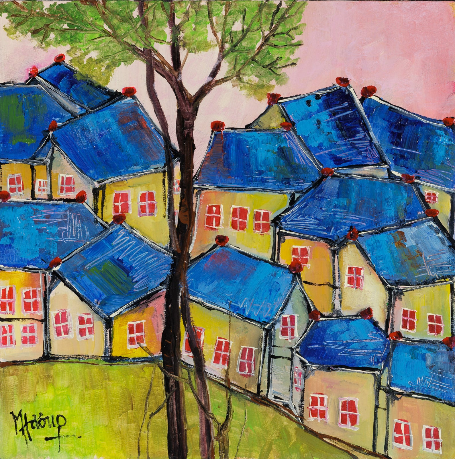 Landscape “Close Together” by Patricia Huong – acrylic on canvas.