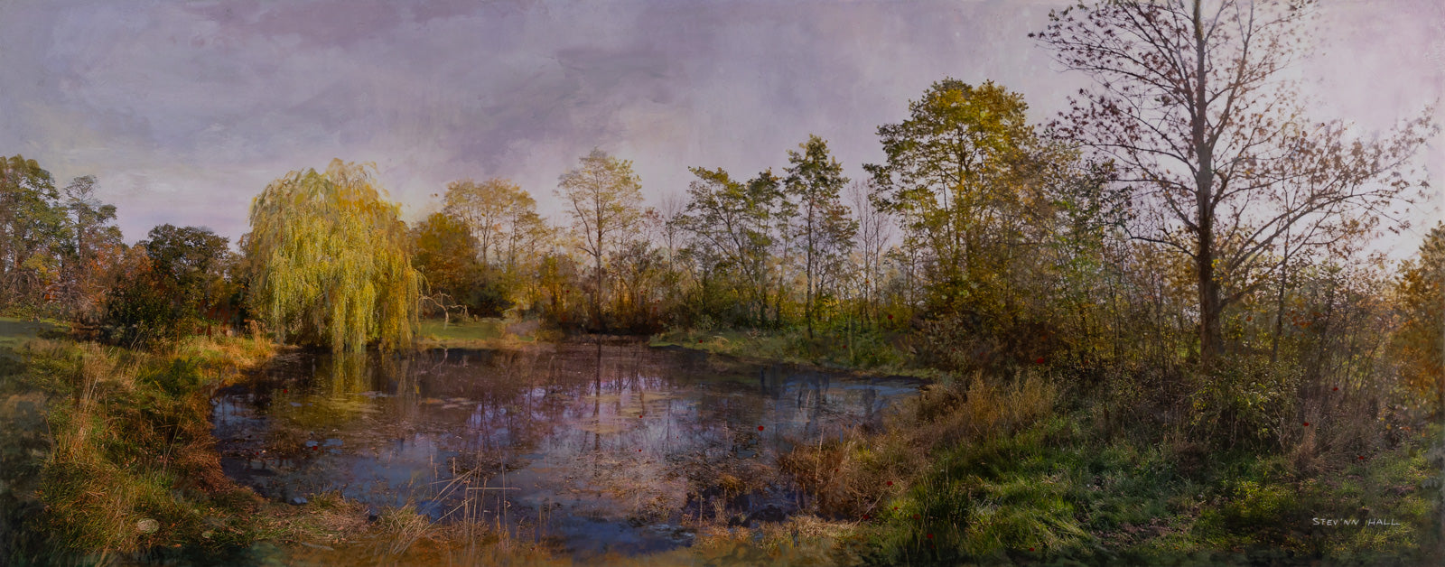 Landscape “Serenade” by Stev'nn Hall – mixed media on panel.