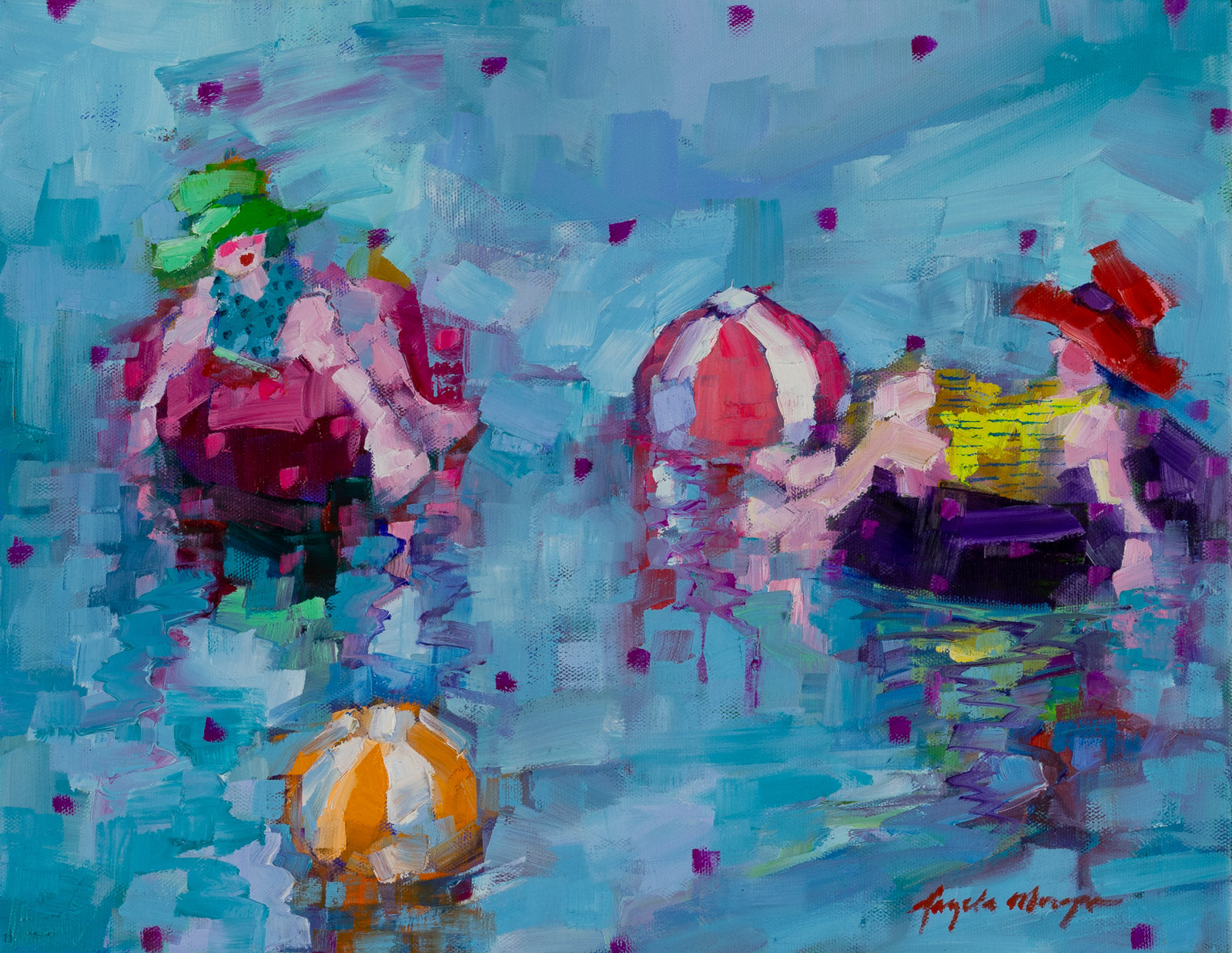 Figurative “Study: Having A Ball” by Angela Morgan – oil on canvas.