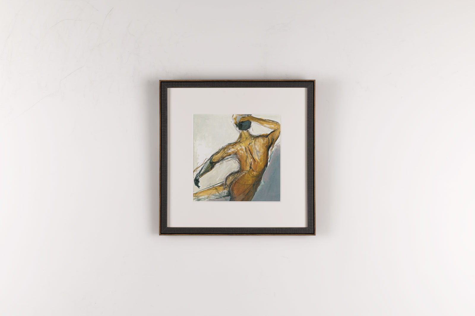 Joanna Aplin, "Dancing Man," detail view, mixed media on paper