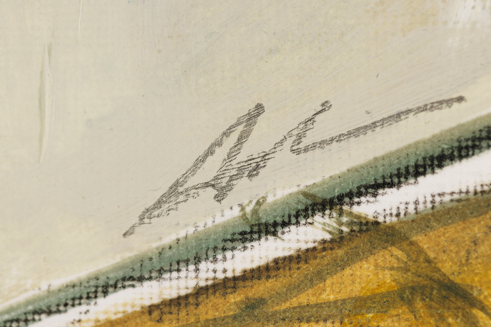 Joanna Aplin, "Dancing Man," detail view, mixed media on paper