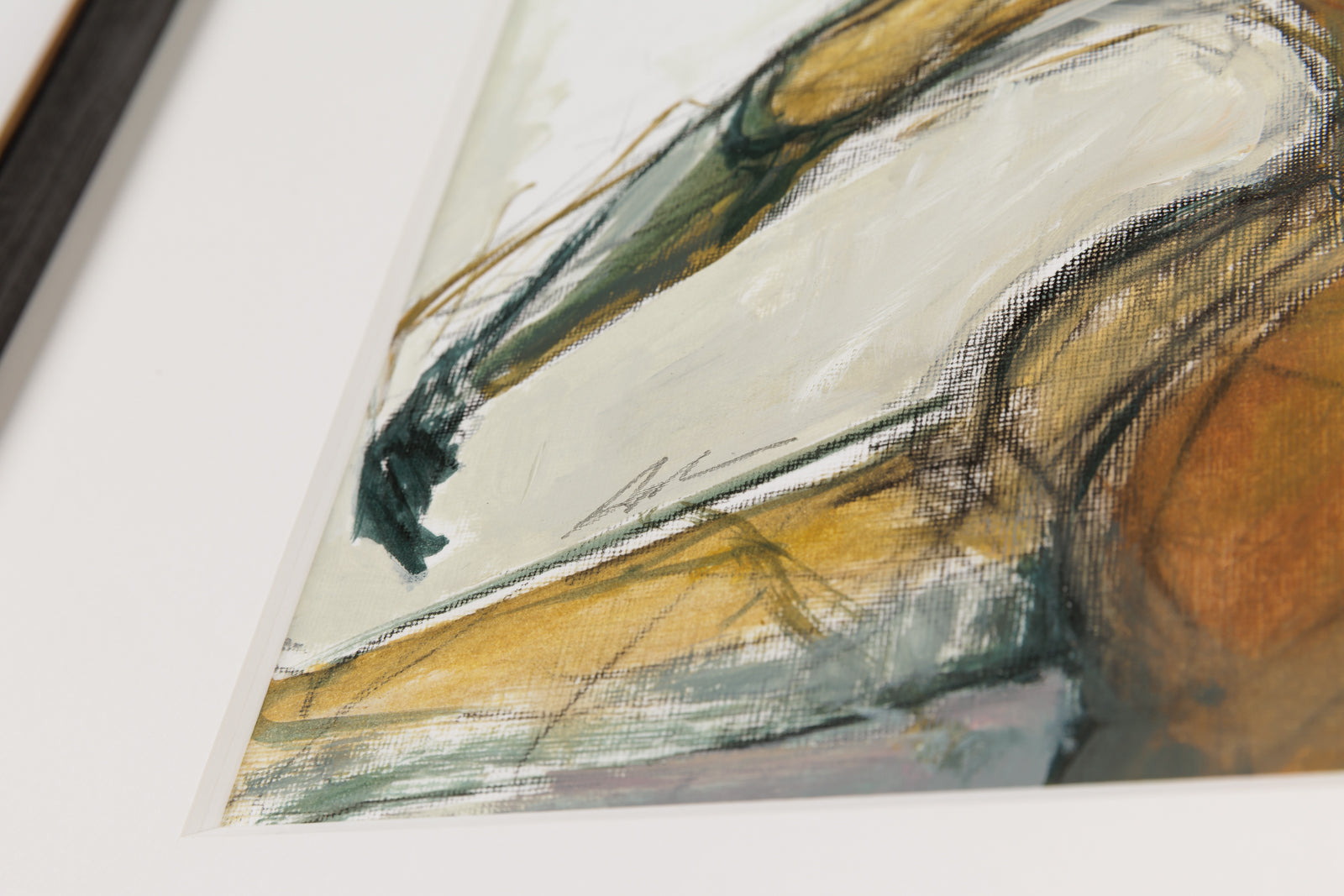 Joanna Aplin, "Dancing Man," detail view, mixed media on paper