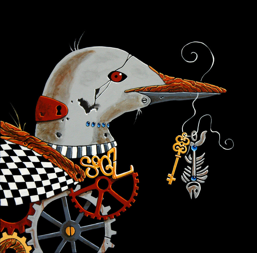 Birds “Loon” by SooZ – acrylic on canvas.