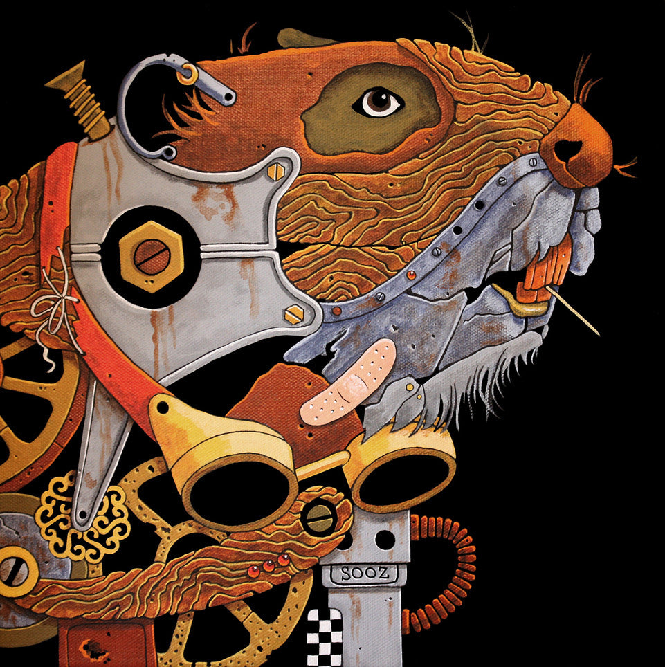 Animals “Gnarly Gnashers” by SooZ – acrylic on canvas.