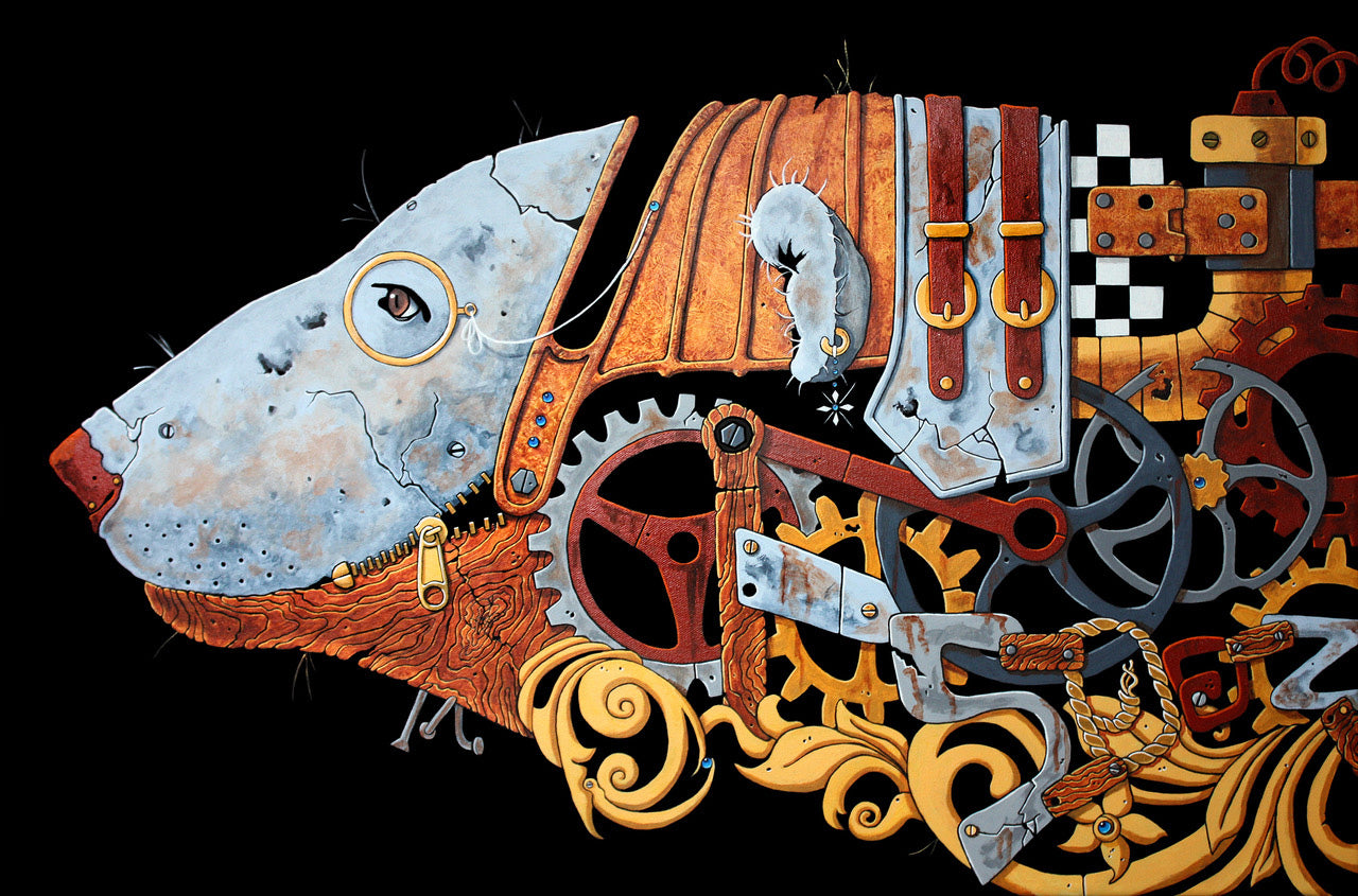 Animals “Going With The Flow” by SooZ – acrylic on canvas.