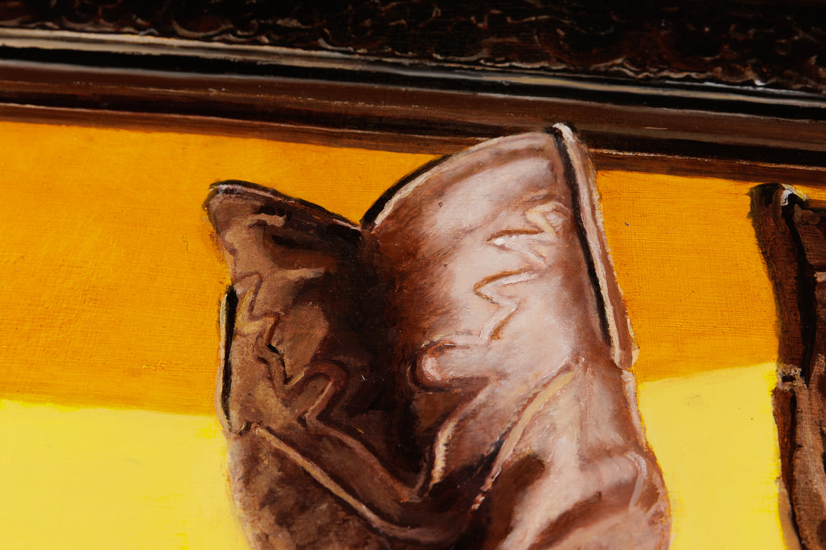 Jen Kershaw, "Boots & Hearts," detail view, oil on panel