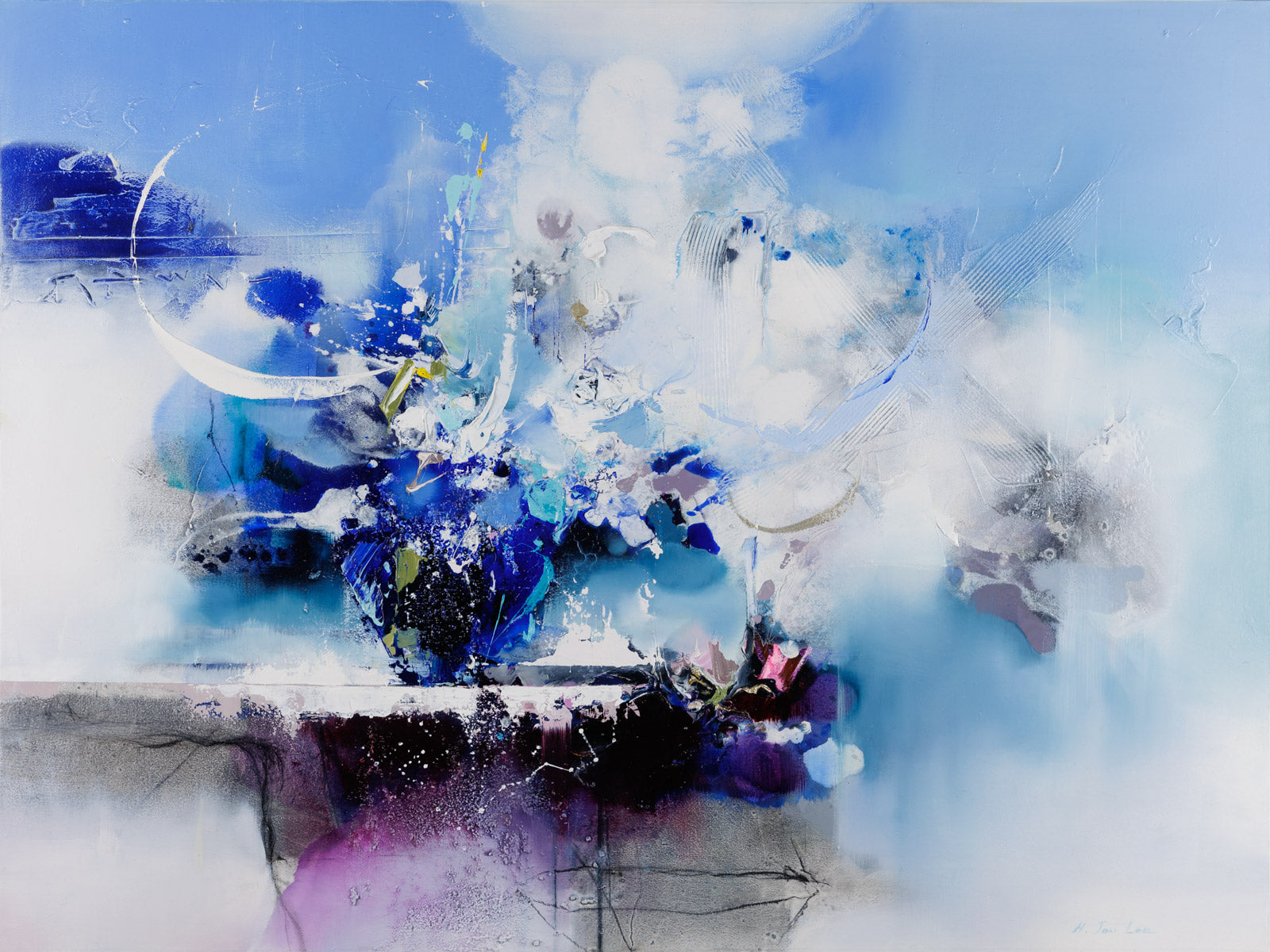 Abstracts “Dream Passage” by Hyun Jou – mixed media on canvas.
