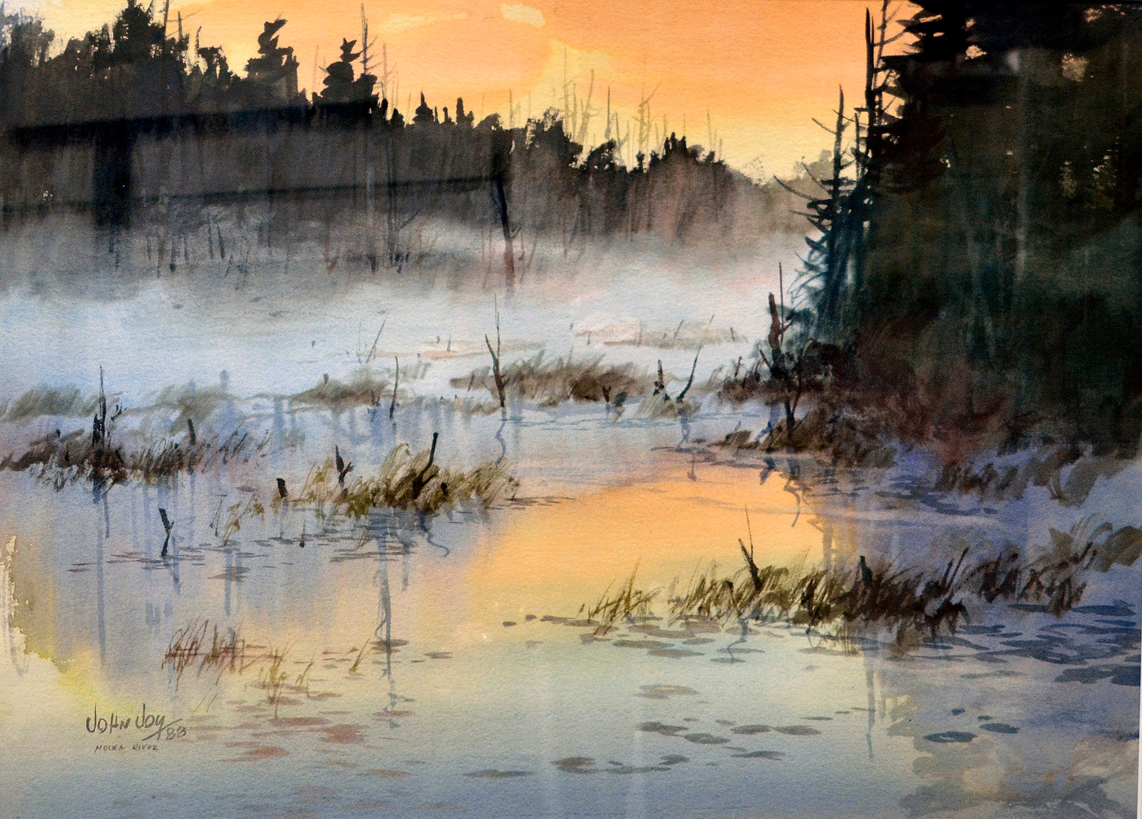 Landscape “Moira River” by John Joy – watercolour on paper.