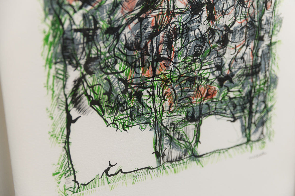 Jean-Paul Riopelle, "Herbe A Puces HC/75," detail view, lithograph