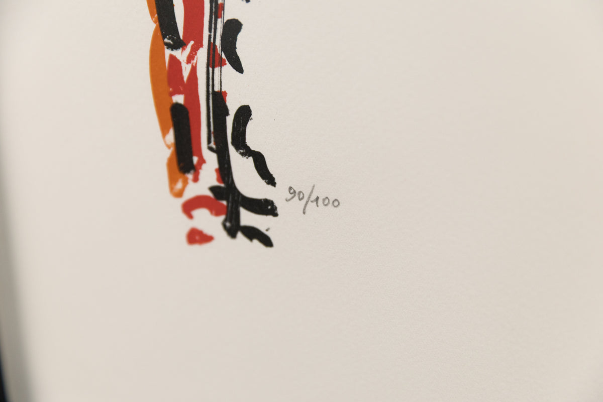 Jean-Paul Riopelle, "Affiche Avant La Lettre F.20 #90/100," detail view, lithograph