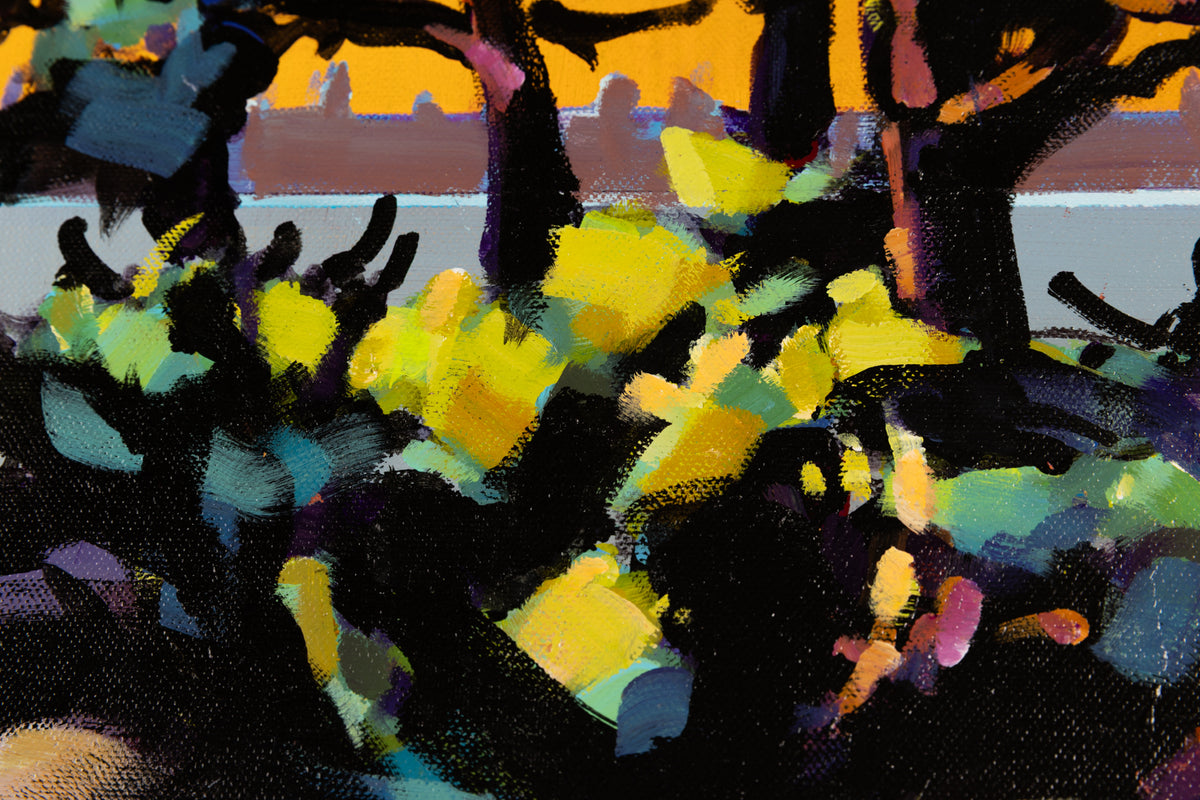 Jerzy Werbel, "The Glow Down," detail view, acrylic on canvas