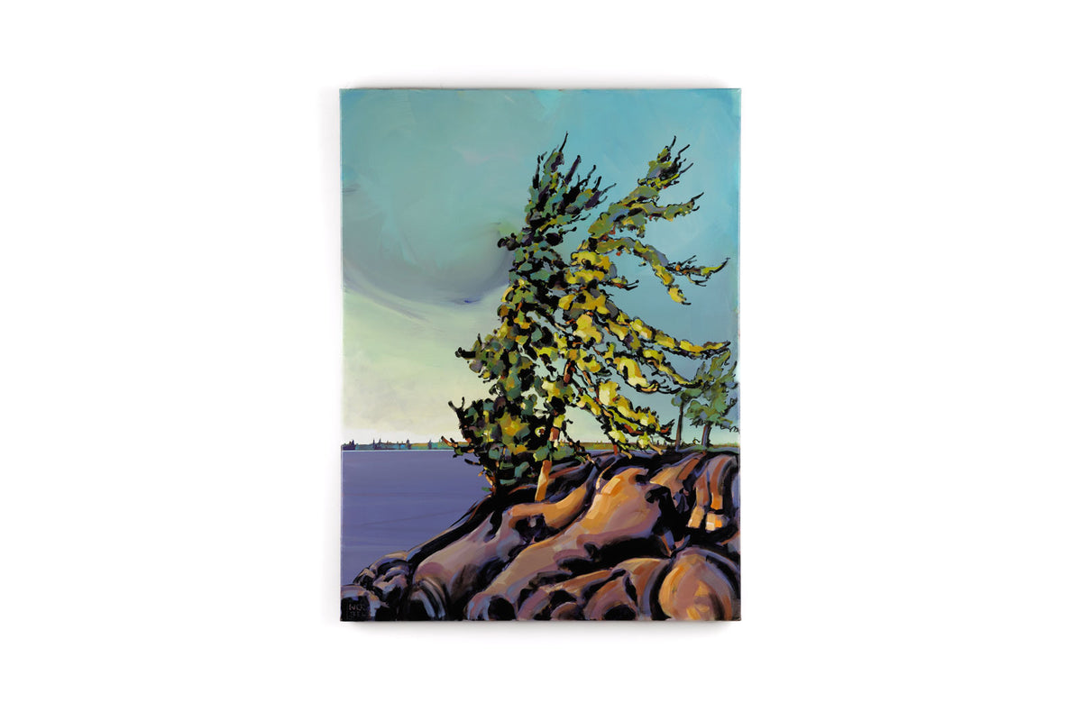 Jerzy Werbel, "Morning Chill," full view, acrylic on canvas, 47 x 36 in