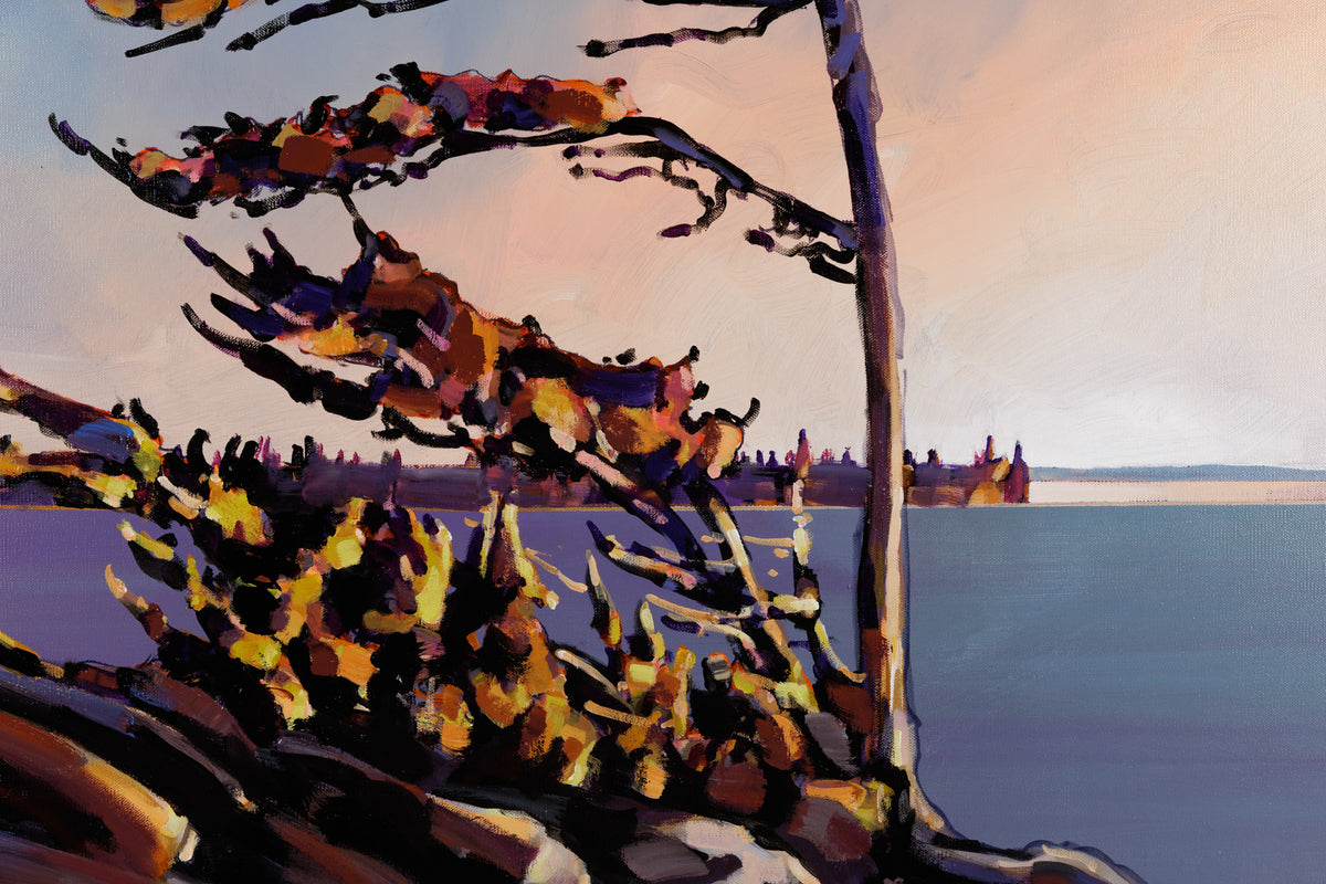 Jerzy Werbel, "The Wind's Fierce," detail 1, acrylic on canvas