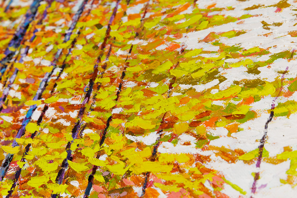 Jack Zhou, "Familiar Trail," detail 2, oil on canvas