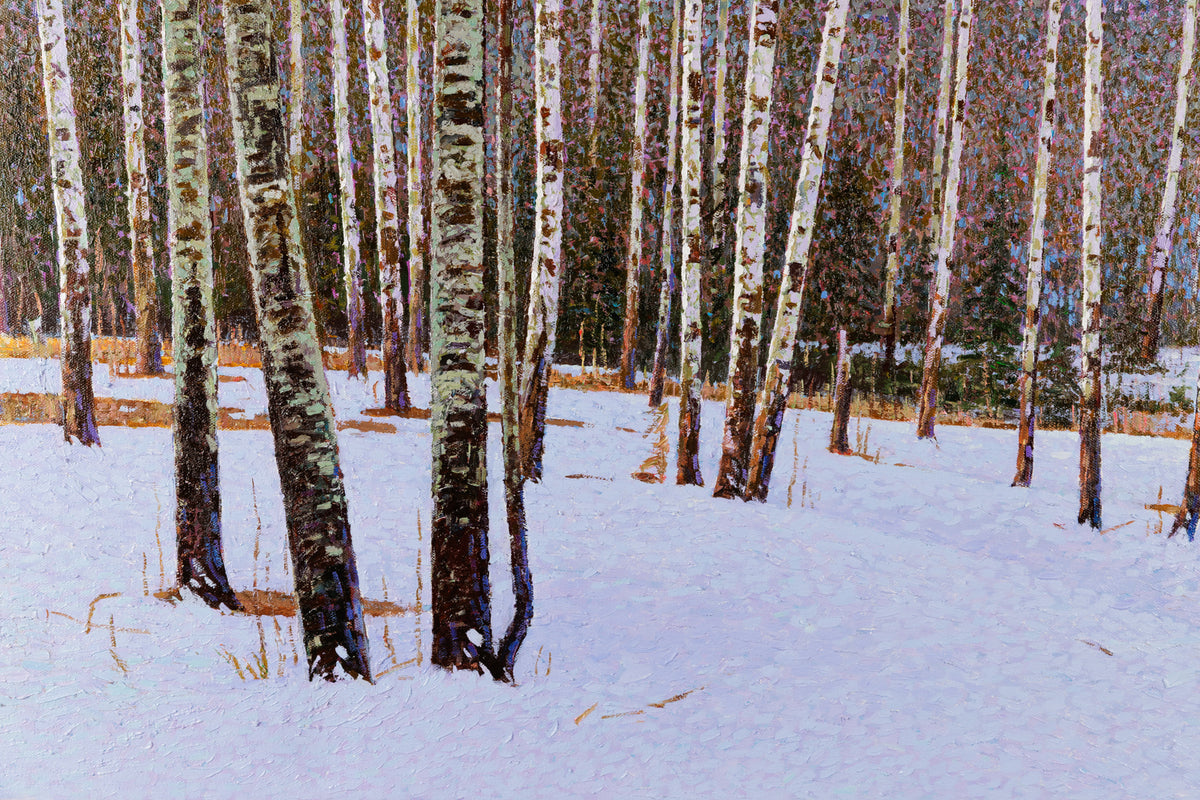 Jack Zhou, "Snowy Scenery V," detail 1, oil on canvas