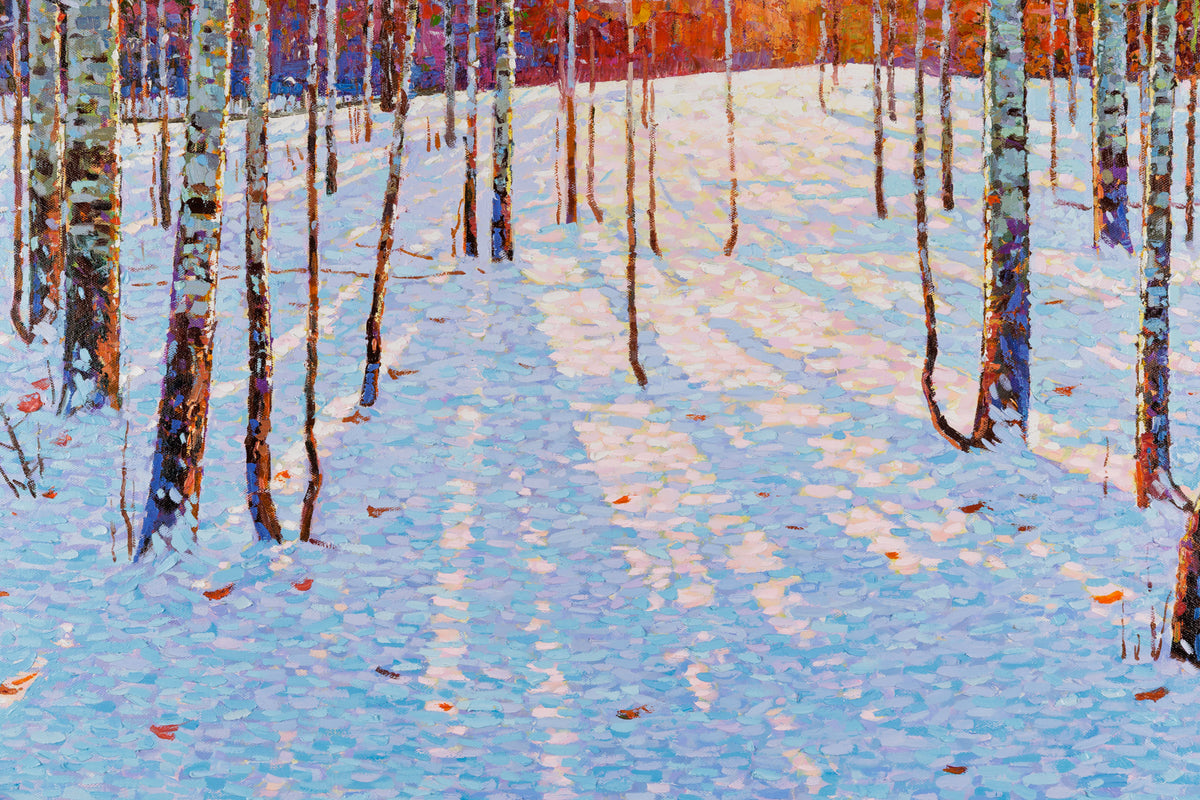 Jack Zhou, "Snowy Scenery IV," detail 1, oil on canvas