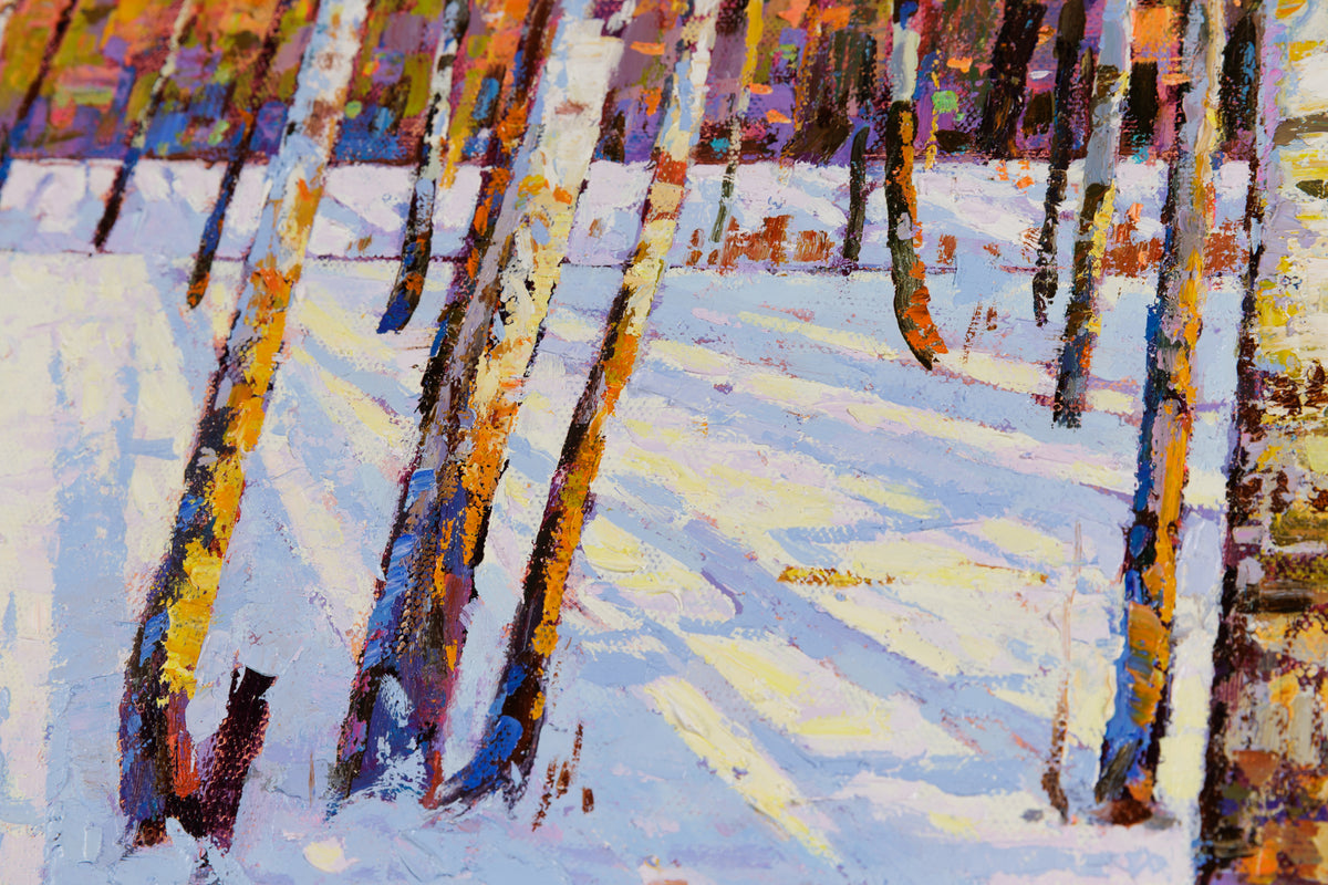 Jack Zhou, "Snowy Scenery II," detail 2, oil on canvas