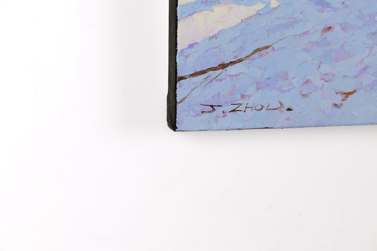 Jack Zhou, "Snowy Scenery II," detail 4, oil on canvas