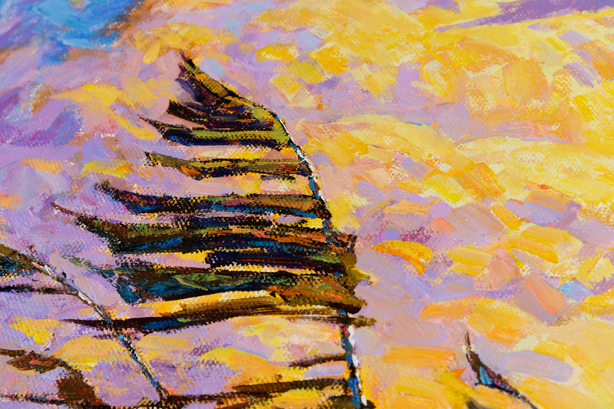 Jack Zhou, "Lakeshore," detail 2, oil on canvas