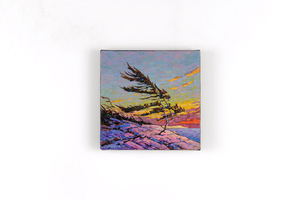 Jack Zhou, "The Shaping Of Nature," full view, oil on canvas, 12 x 12 in