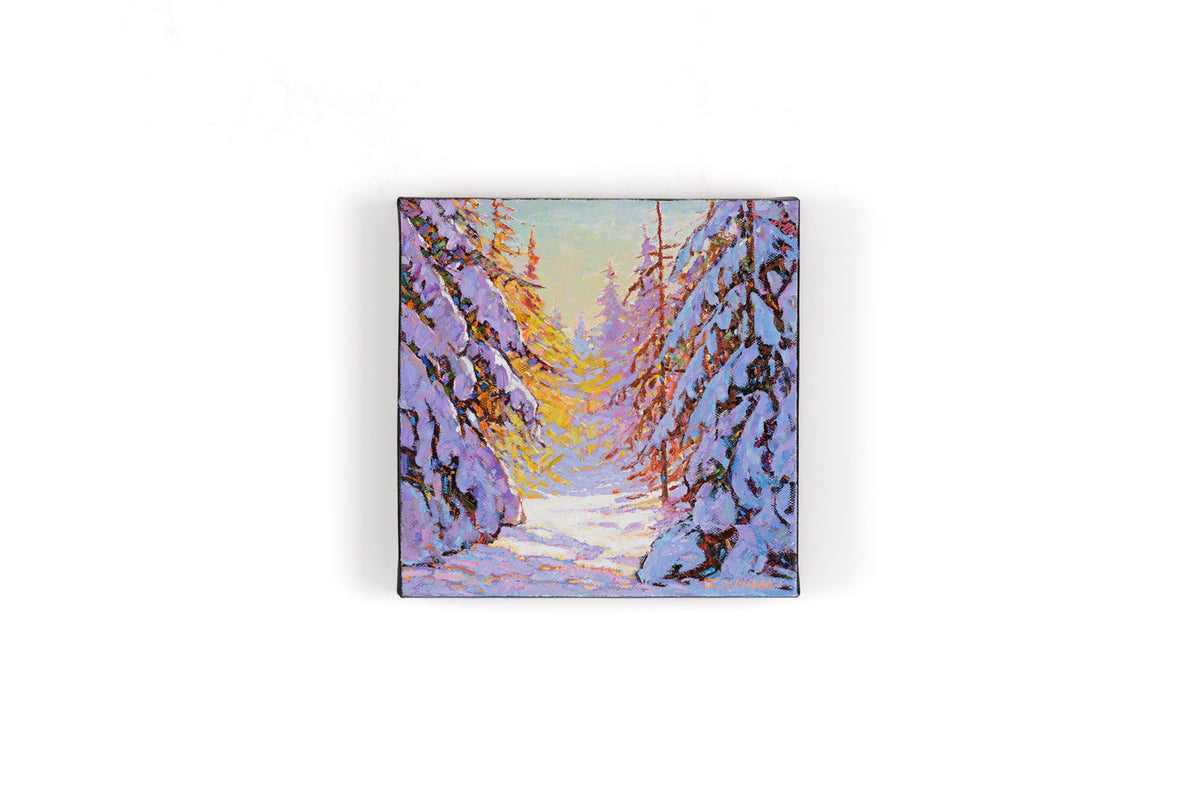 Jack Zhou, "A Ray Of Warm Sunshine," full view, oil on canvas, 12 x 12 in