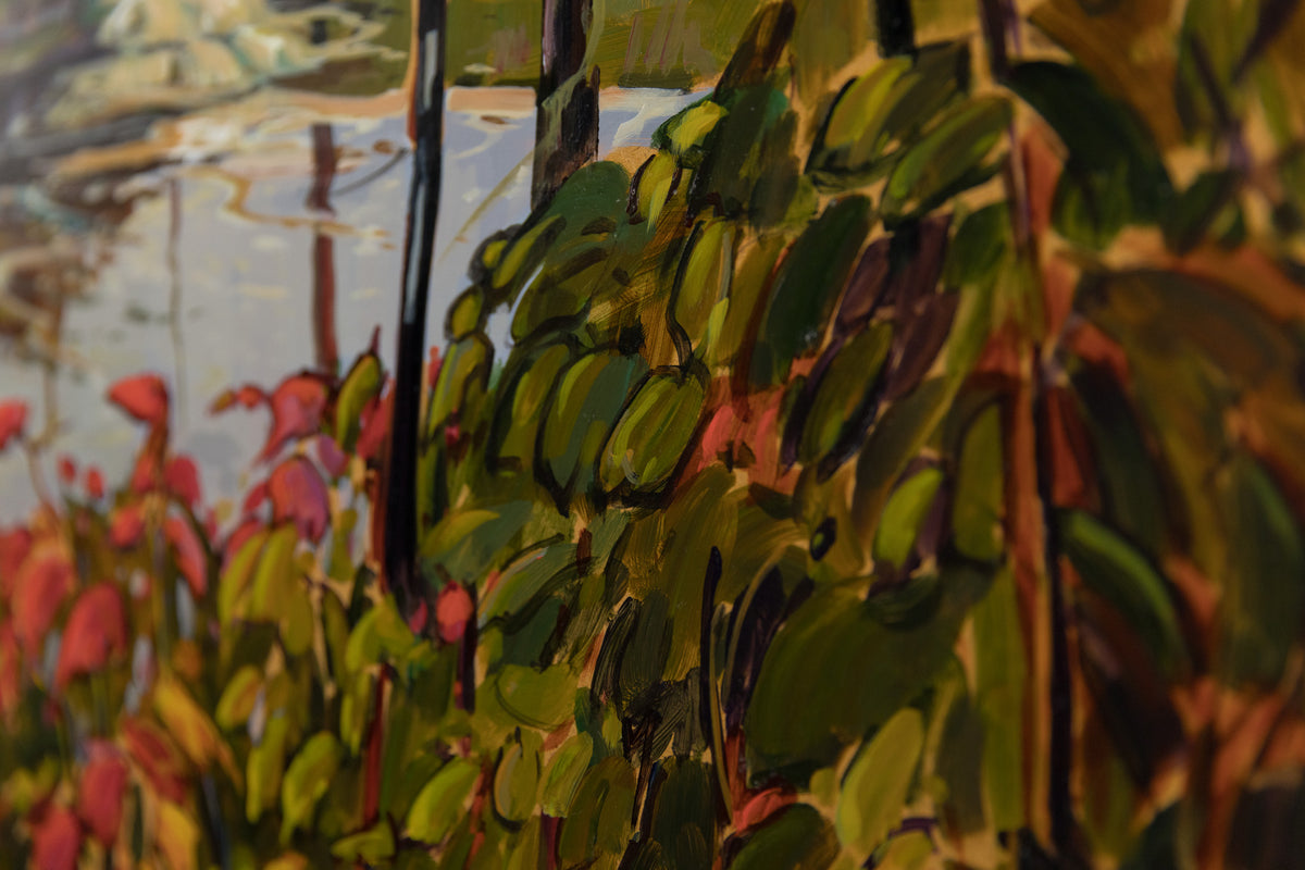 Jacques Poirier, "Russeau D'Automne," detail view, oil on canvas