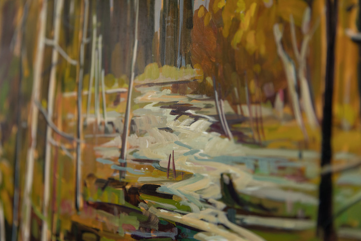 Jacques Poirier, "Russeau D'Automne," detail view, oil on canvas