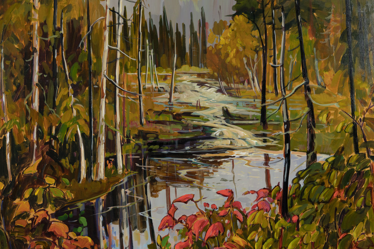 Jacques Poirier, "Russeau D'Automne," detail view, oil on canvas