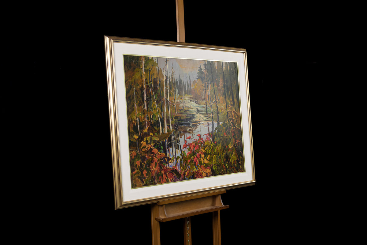 Jacques Poirier, "Russeau D'Automne," detail view, oil on canvas