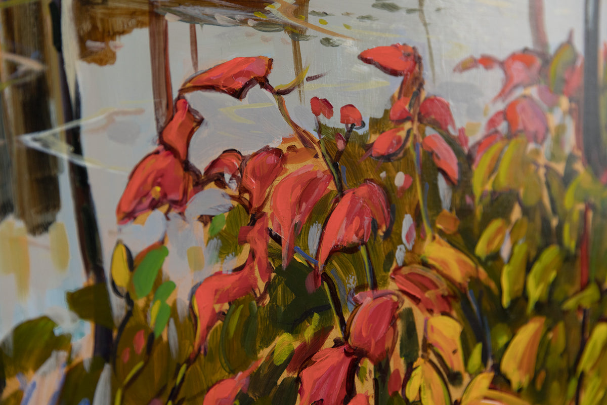 Jacques Poirier, "Russeau D'Automne," detail view, oil on canvas